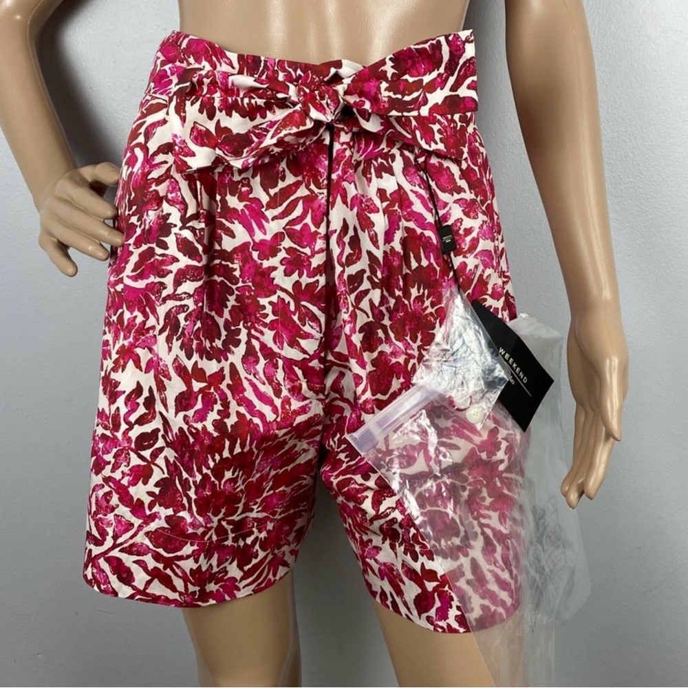 NEW WEEKEND MAX MARA FLORAL PRINT HIGH-WAISTED BERMUDA SHORTS - Picture 2 of 10